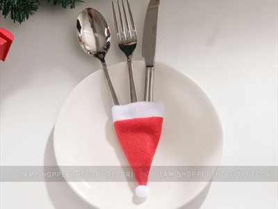 Set 02 Nón Noel vải mini Decor bàn tiệc ĐK 6cm NON-X-09